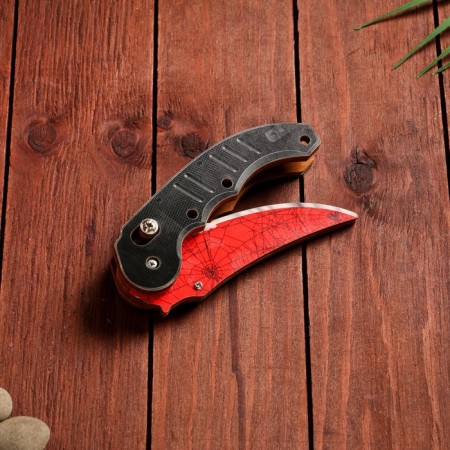 Wooden souvenir "Automatic folding knife" red-2