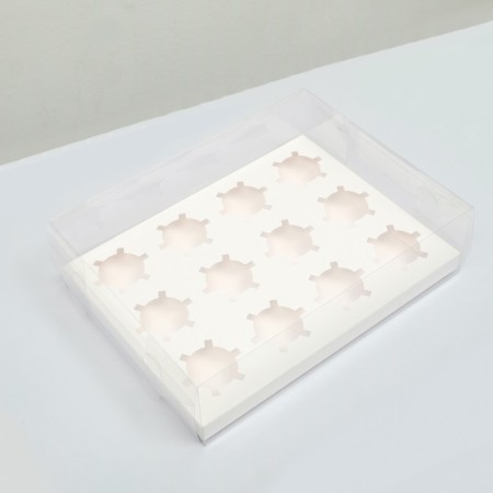 Box for 12 cupcakes, white, 34.7 × 26.3 × 10 cm-1