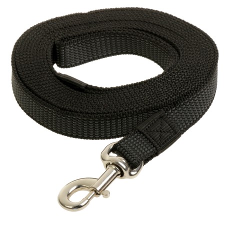 Kaponnoye zonik leash with double latex thread and reinforced carbine, 5m x 25mm, black