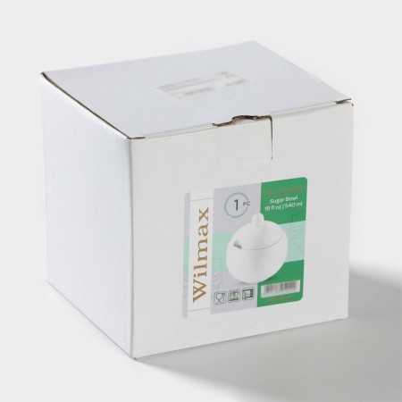 Porcelain sugar tower with a Wilmax olivia lid, 540 ml, white color-7