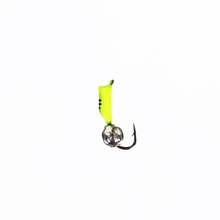 Mormyshka column lime, black strip + ball silver, weight 0.5 g-1