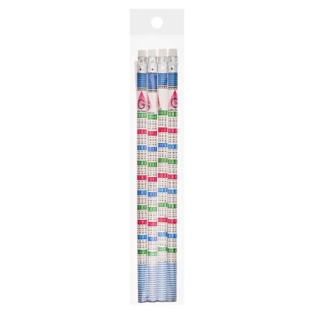 A set of black -graphic pencils with an eraser and a multiplication table, 4 pieces-7
