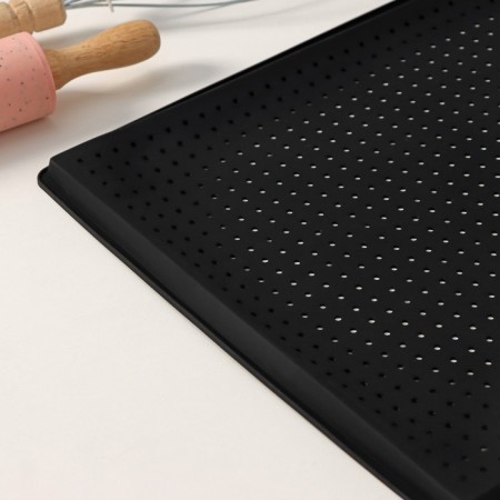 Rug perforated rectangular shade, silicone, 40 × 31 × 1 cm, black color-5