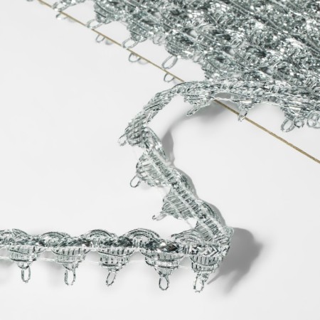 Decorative braid, 15 mm, 10 ± 1 m, silver color-1