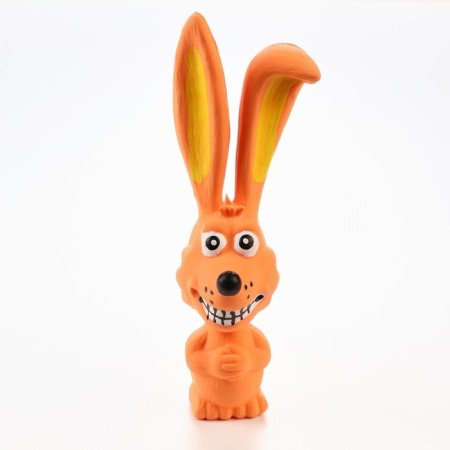 Brying toy for dogs from latex "Bunny", 17 cm, orange-1