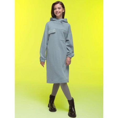 Dress for girls, height 122 cm, gray color-9