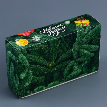 New Year. Box for 5 eclairs gift, New Year's packaging "wonderful moments", 25.2 x 15 x 6.6 cm.-3
