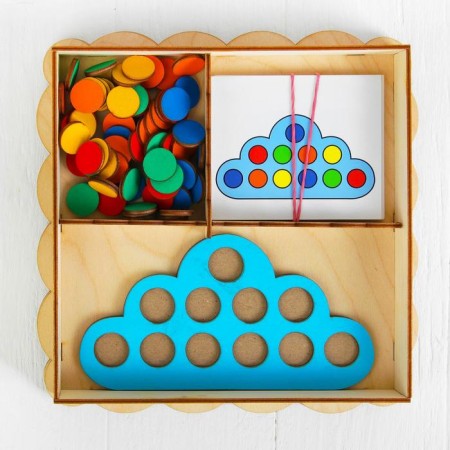 Developing toy "Smart Cloud", D circles (60 pcs.): 2 cm, in the set 15 cards-3