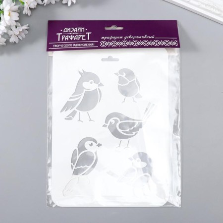 Stencil plastic "Birds" 16x22 cm-2