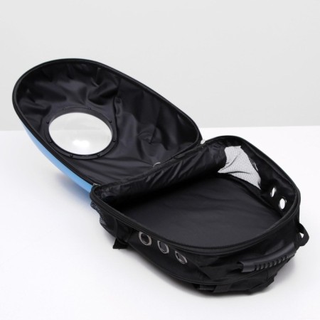 A backpack for carrying animals with a viewing window, 32 x 22 x 43 cm, blue-7