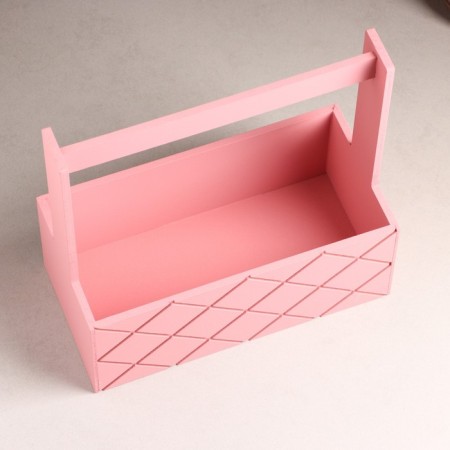 Wooden Kashpo "Hellas Large, Pesh", with a pen, 25 × 12.5 × 10 (25) cm pink coral-2