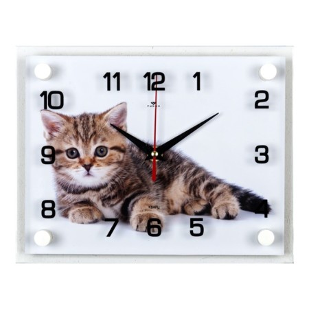 Watching clock, interior "kitten", silent, 20 x 26 cm