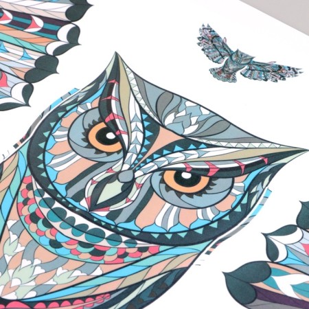 Stick 3D interior owl mandala 78*45cm-2