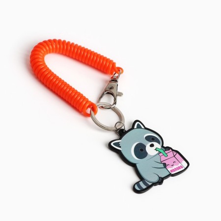 A keychain on the elastic band "Raccoon", 4.8 x 5 cm-1