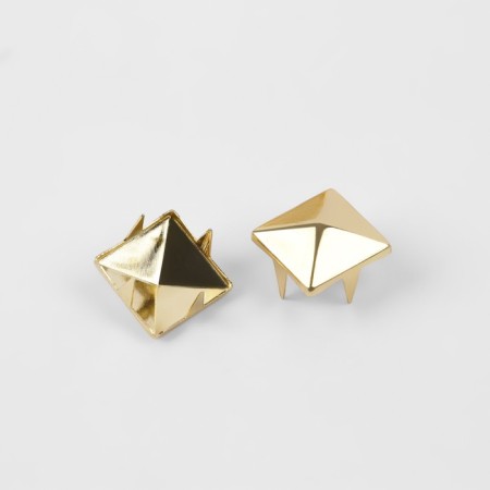 Holnita "Pyramid", 11 × 11 mm, 4 mounts, 50 pcs, gold color-1