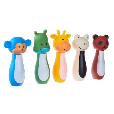 Rubber toy for the bath "Merry Bowling", 12 cm, with a squeak, types of mix, crush me-6