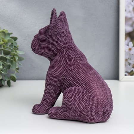 Polystone souvenir "French bulldog violet" lamb sits 19.5x12x16 cm-3