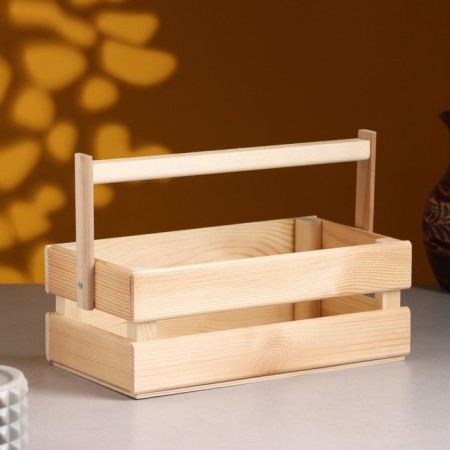 Wooden Kashpo 24.5 × 13.5 × 9 cm "Two Light", two -string, natural give beautifully