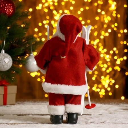 Santa Claus "in a red fur coat, skiing" 29 cm-2