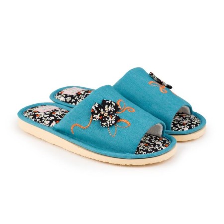 Women's slippers, turquoise color, size 36
