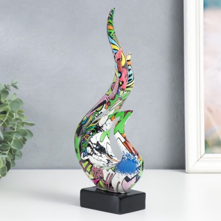 Souvenir Polystone "Flame" graffiti 8.5x13.5x30.5 cm-2