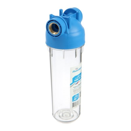 The Aquabrait filter case is ABF-1044, 3/4, for cold water, a key and fasteners, a transparent-9