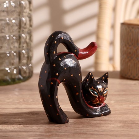 Souvenir tree "Cat for black spotted rings" 12x3x12 cm-3