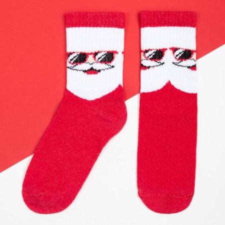 New Year's socks KAFTAN "Cool Santa" rr 18-20, red