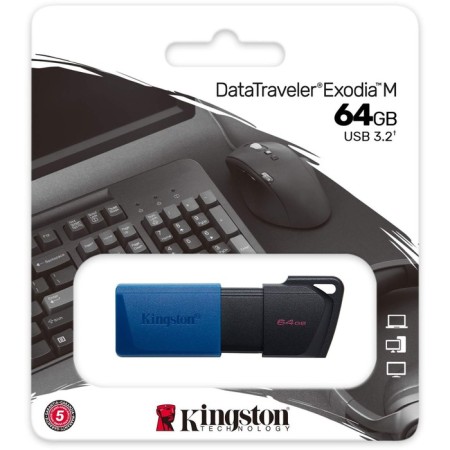 Kingston 64Gb Datatraveler Exodia M dtxm/64gb USB3.0 Black/Black/Blue-2