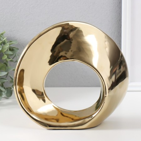Souvenir Ceramics "Abstraction. Ring" Gold 23x8.5x21.5 cm-3