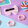 Hair Set "Lola" (2 elastic bands, 1 clamp) bows ears, 2 cm, pink