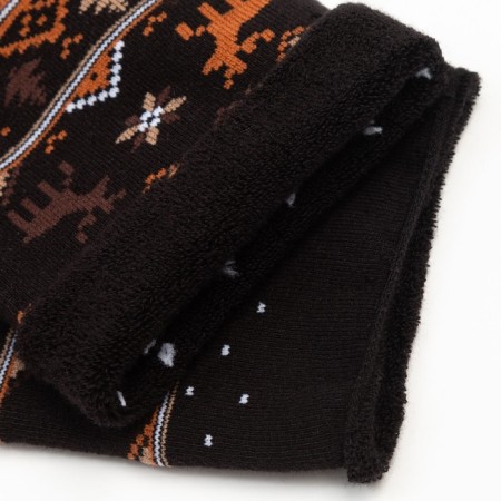 Women's terry socks "Ornament", black color, size 23-25-3