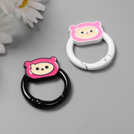 Carabiner Metal "Bear in a hat" set 2 pcs 3.3x3 cm-1