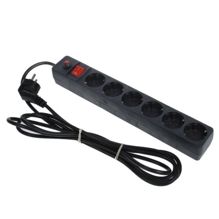 UNIVERSAL 967U-4003 network filter, 6 outlets, 3 m, 10 A, PVS 3x0.75, black