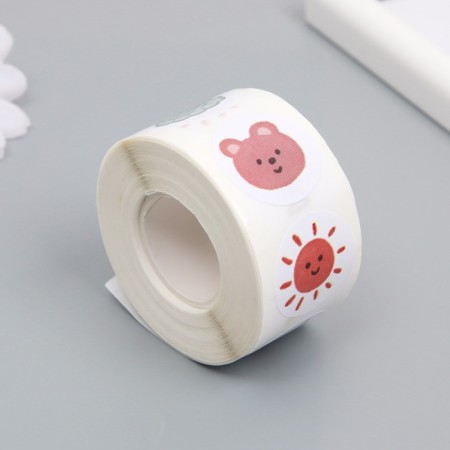 Stick Paper "Funny pictures" d = 2.5 cm 500 pcs in a roll 3x5x5.5 cm-1