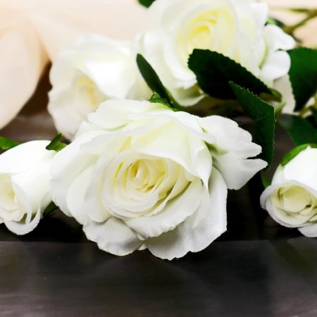 Artificial flowers "Rose Charm" 6x77 cm, white-1