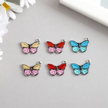 Decor for creativity Metal "Bright butterfly" enamel mix 1.4x1.9 cm-1