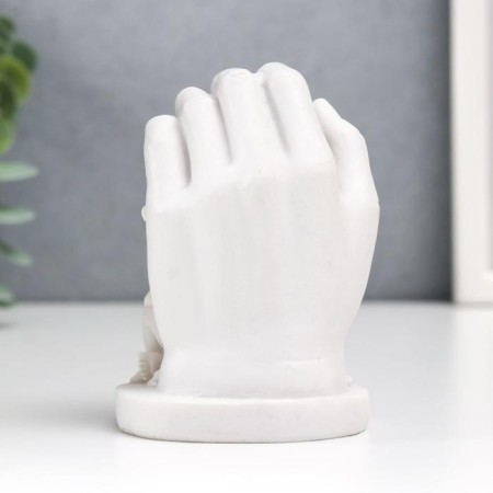 Polystone souvenir "Snow -white angels leaned against the palm" 8.7x6x6 cm-2