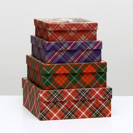 Set of boxes 4 in 1 "Happy", 20 x 20 x 8 cm- 14 x 14 x 5 cm-1