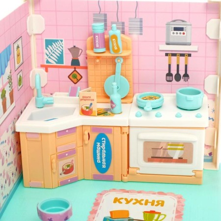 Plastic house for dolls "Visiting Molly" Kitchen, with a doll and accessories-4