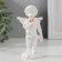Polystone souvenir "Snowty angel stands with a colored butterfly" 9x3.5x4.8 cm