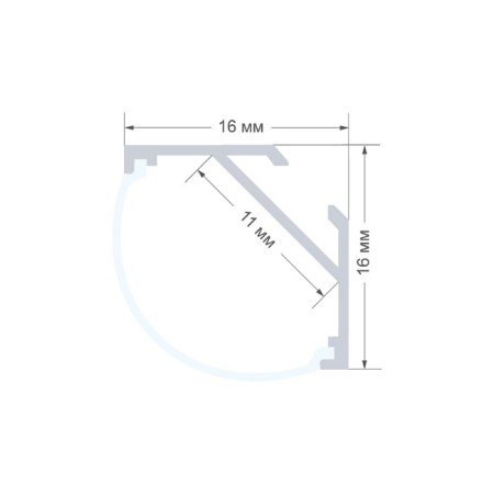 Aluminum profile Apeyron, 16x16 mm, corner, 1 m, matte diveter, accessories-1