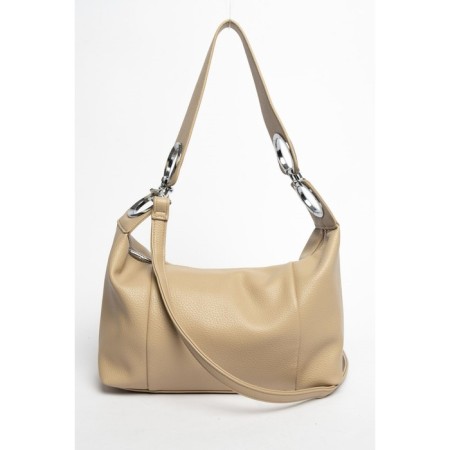 Gobo bag female, eco -leather, ludor beige, 40x11x22 cm