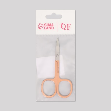 Scissors are manicure, narrow, bent, 8.5 cm, silver/pink gold color-3
