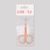 Scissors are manicure, narrow, bent, 8.5 cm, silver/pink gold color