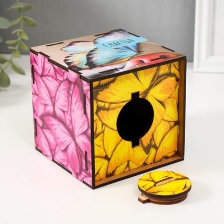 Piggy bank Cube "Happiness" 10x10x10 cm-6