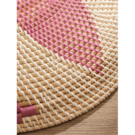 Decorative wicker rattan "Flower", 50x50x5 cm, pink-3
