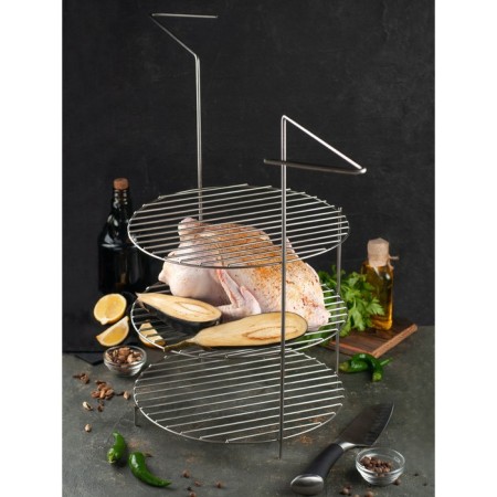3-long grate with handles for a tandoor, tier diameter 29 cm, height 44 cm-2