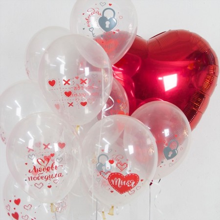 Foil ball 30 ", heart, red color-2