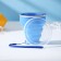 A silicone cup folding with a lid of the Aille, 200 ml, 8.5 × 9 cm, blue color